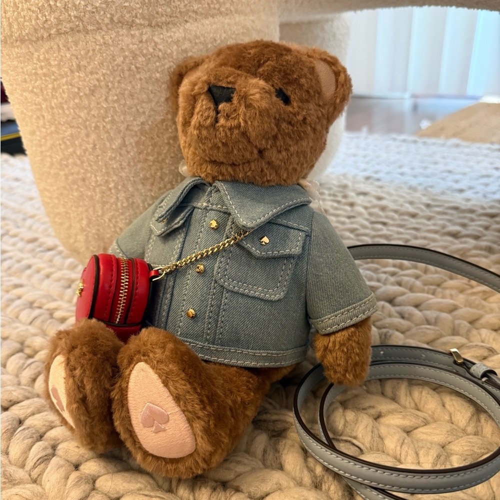 NWT Kate Spade Limited Edition 3D Denim Katey Bear Crossbody